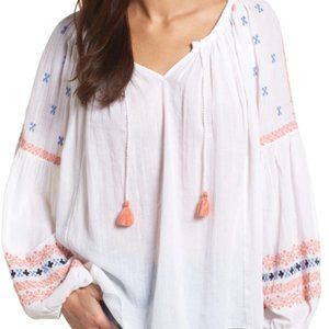 CASLON Embroidered Peasant Top